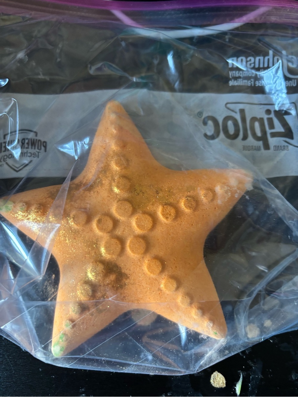 Lush Orange Glitter Starfish shower steamer